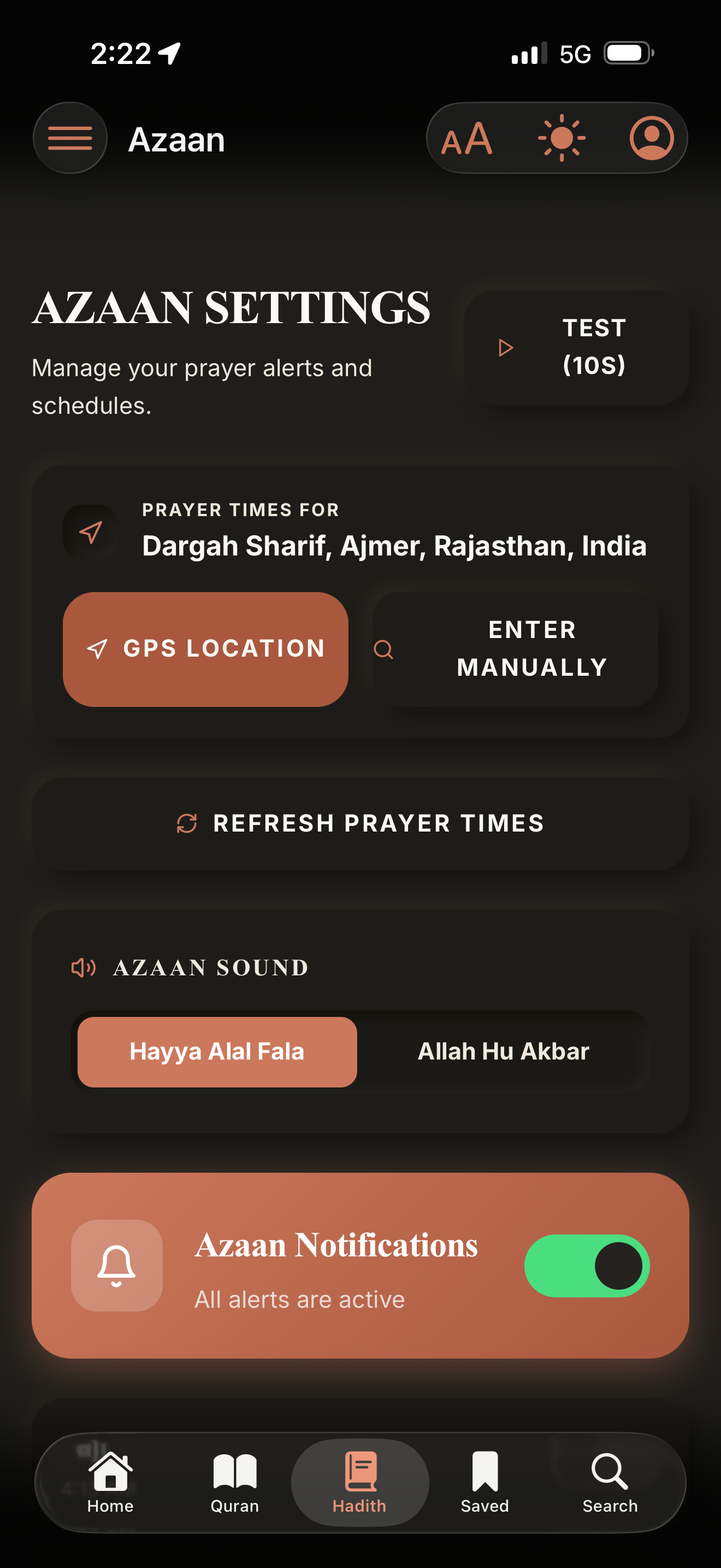 QASRA Salah Tracker Screenshot